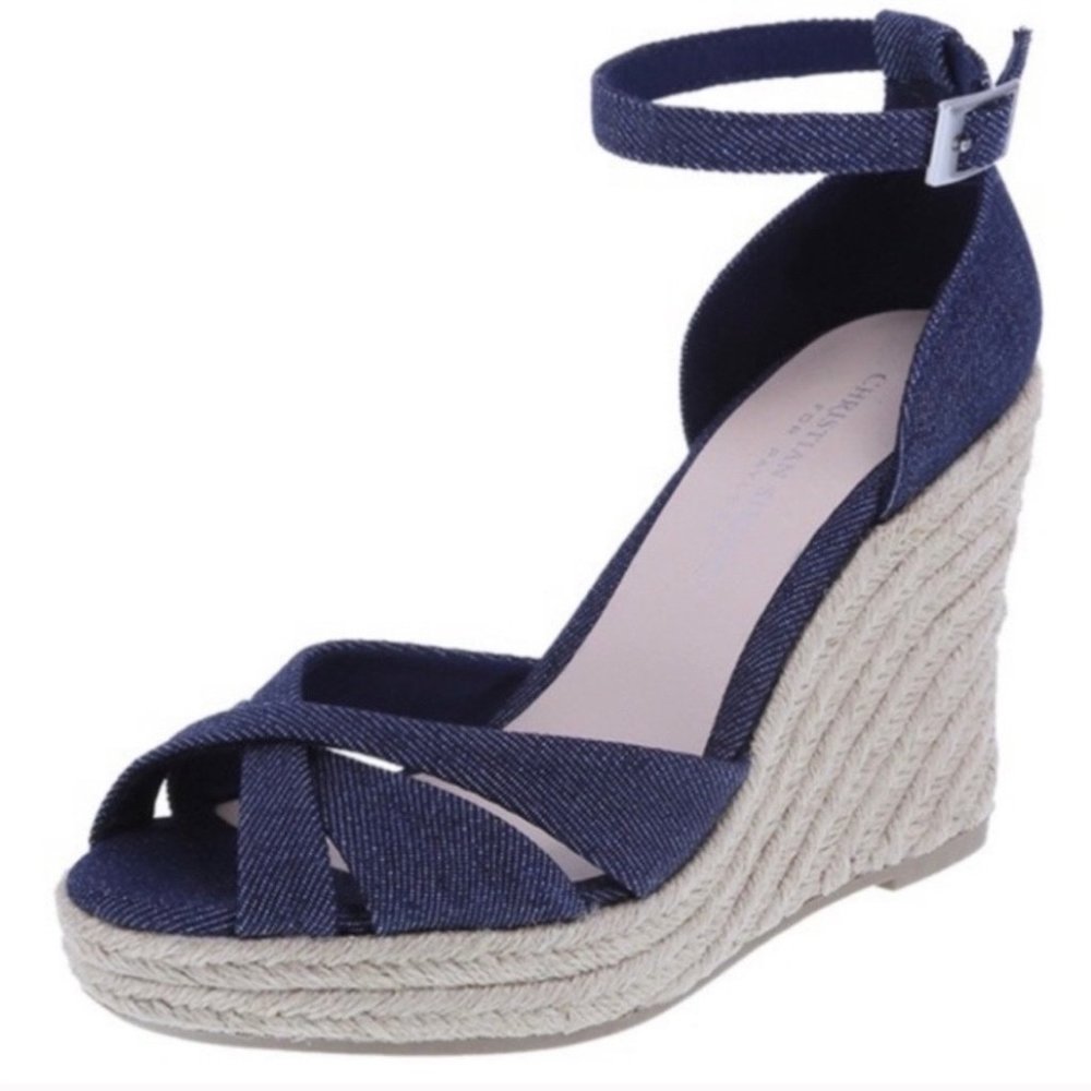 Christian Siriano Denim Wedges